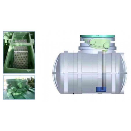 Récupérateur eau de pluie 6000 litres enterré avec pompe de surface intégrée
