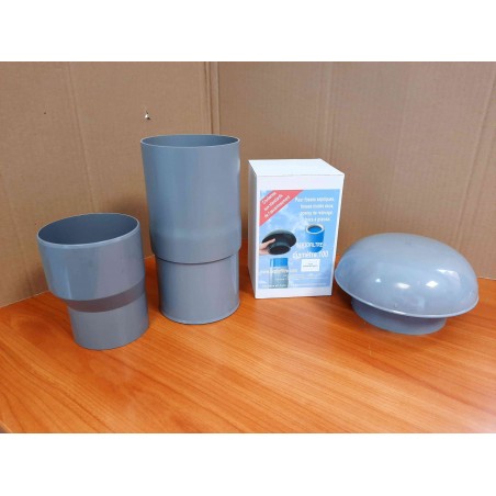 Kit du filtre anti-odeurs avec chapeau rond Ø 80