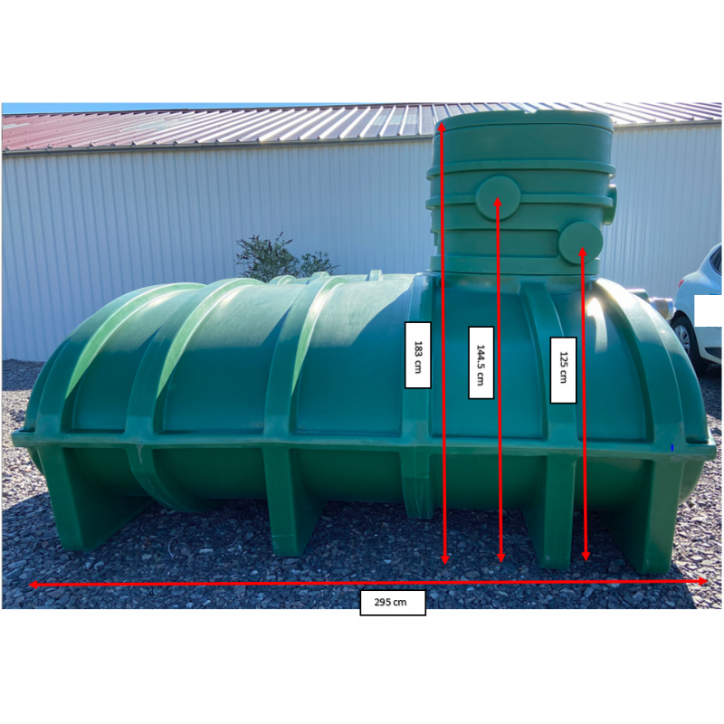 Récupérateur eau de pluie 6000 litres à enterrer réhausse de 600