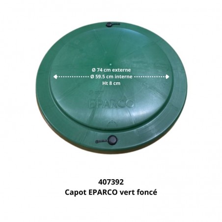 Couvercle EPARCO vert foncé et dimensions