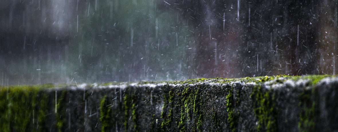 Pluie sur un mur extérieur