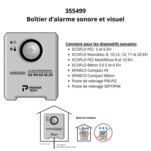 Boîtier alarme de niveau compatibilité filières PREMIER TECH - EPARCO
