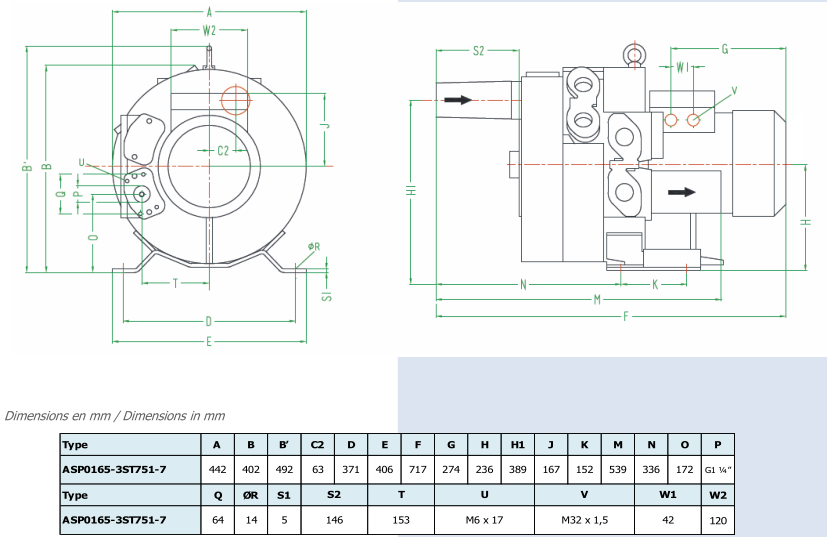 Airtech ASP0165-3S - dimensions